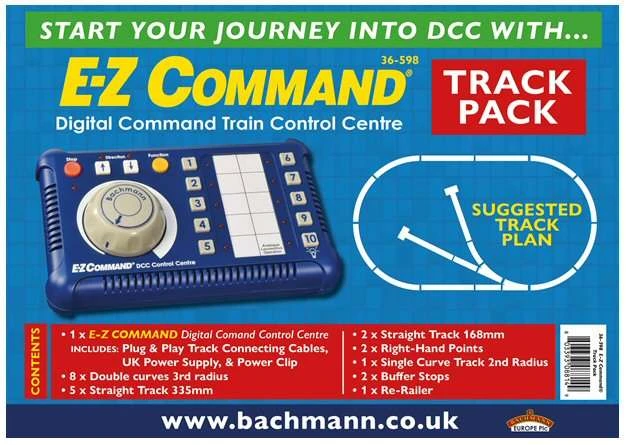 Bachmann 36-598 EZ Command Digital Controller And OO Track Pack 3 Bachmann 36-598 EZ Command Digital Controller And OO Track Pack