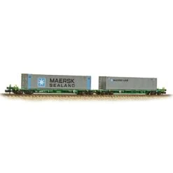 Graham Farish 377-369 Intermodal Bogie Wagons With ‘Maersk’ Line 45ft Containers