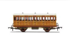 Hornby R40104 GNR, 4 Wheel Coach, 3rd Class, Fitted Lights, 1636 – Era 2