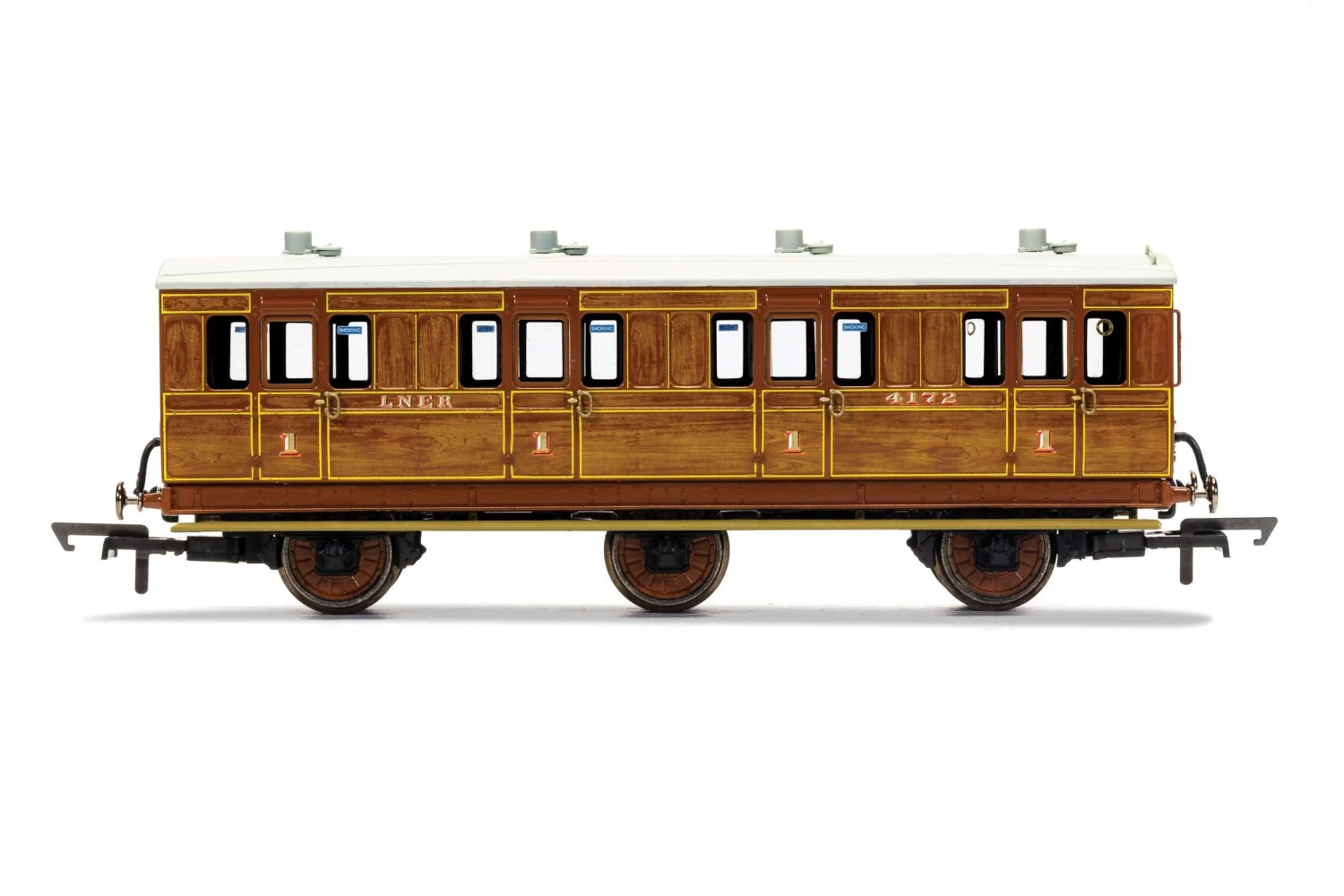 Hornby R40127 LNER, 6 Wheel Coach, 1st Class, Fitted Lights, 4172 – Era 3 3 Hornby R40127 LNER, 6 Wheel Coach, 1st Class, Fitted Lights, 4172 – Era 3