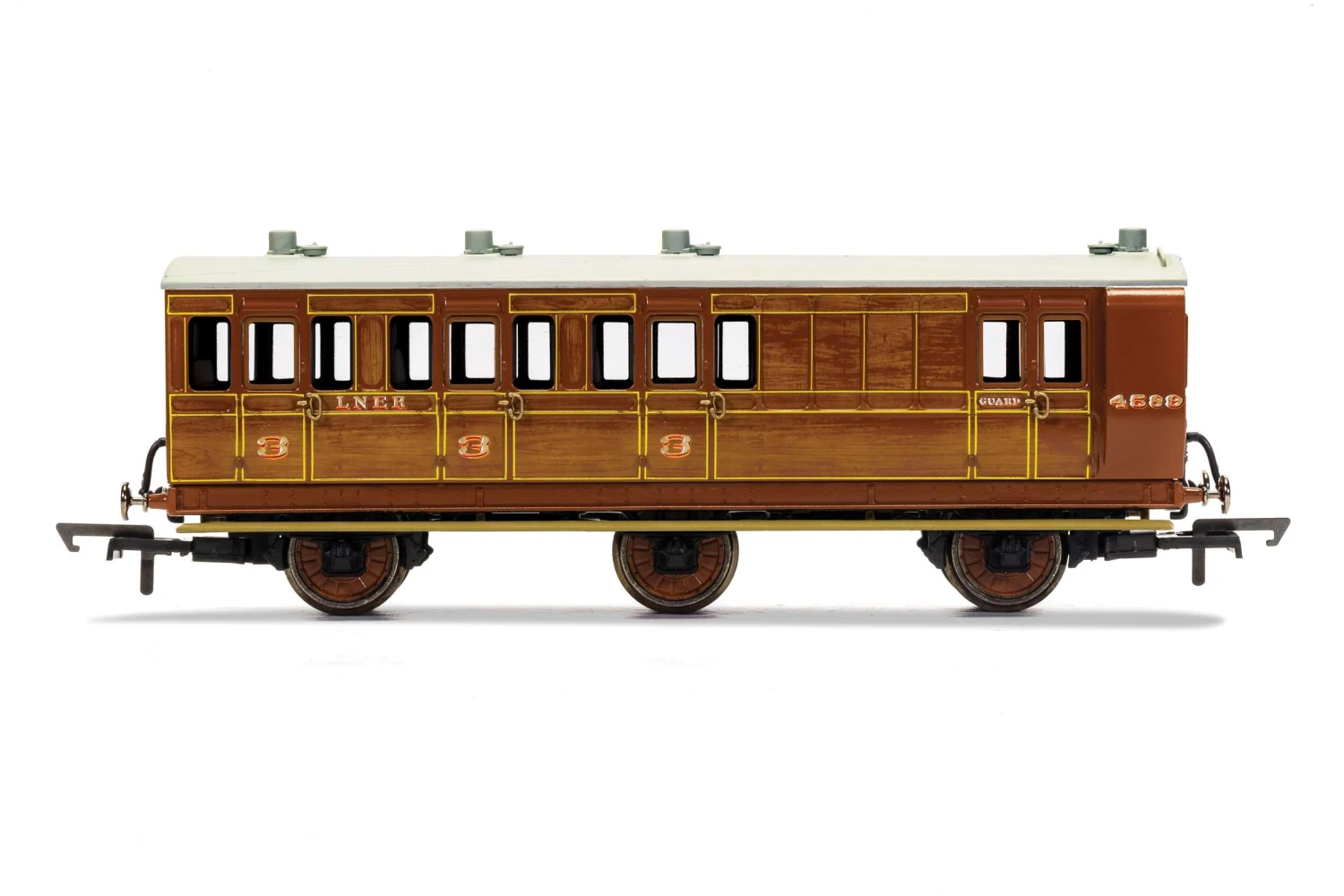 Hornby R40130 LNER, 6 Wheel Coach, Brake 3rd Class, Fitted Lights, 4589 – Era 3 3 Hornby R40130 LNER, 6 Wheel Coach, Brake 3rd Class, Fitted Lights, 4589 – Era 3