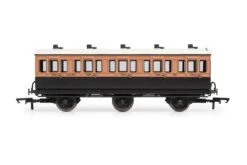 Hornby R40291 LSWR, 6 Wheel Coach, 3rd Class, 821 – Era 2